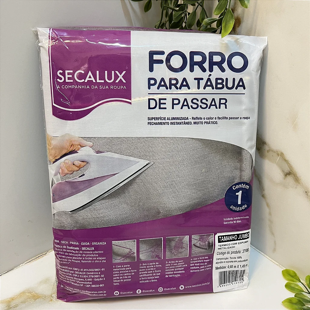 FORRO PARA TÁBUA DE PASSAR METALIZADO COM ESPUMA GRANDE SECALUX 03