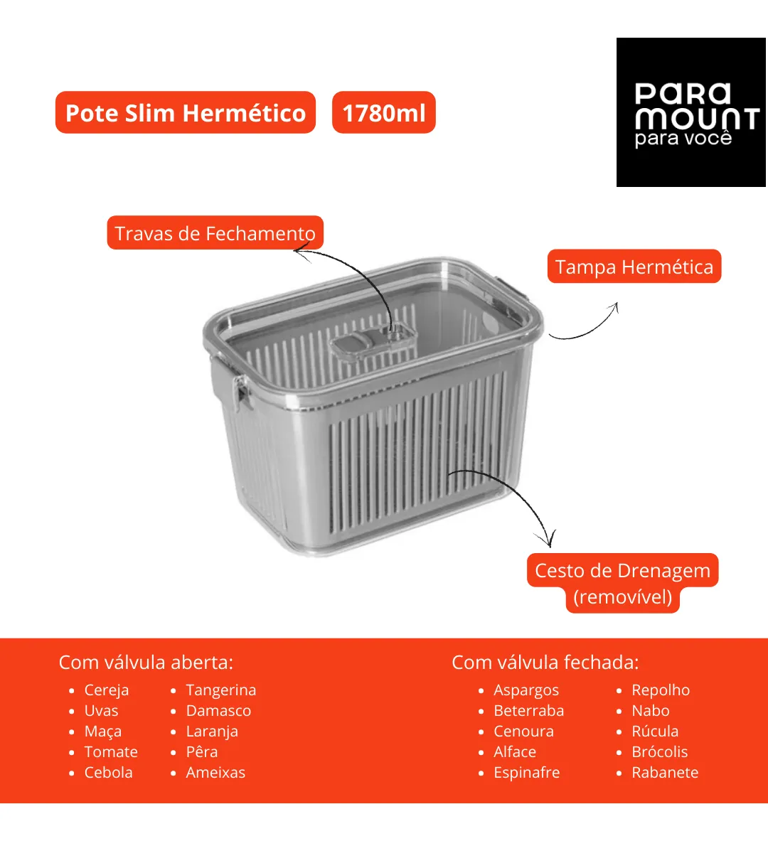 POTE SLIM MULTIUSO HERMETICO 1,780L CINZA PARAMOUT 02